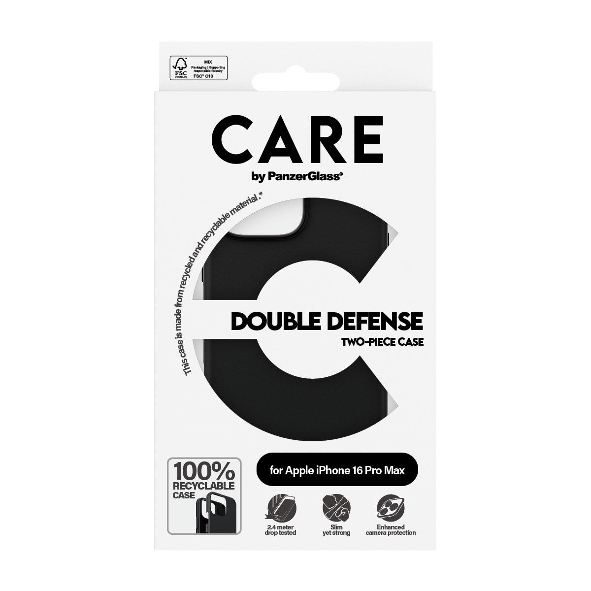 CARE by PanzerGlass® Double Defense Case Sort iPhone 16 Pro Max